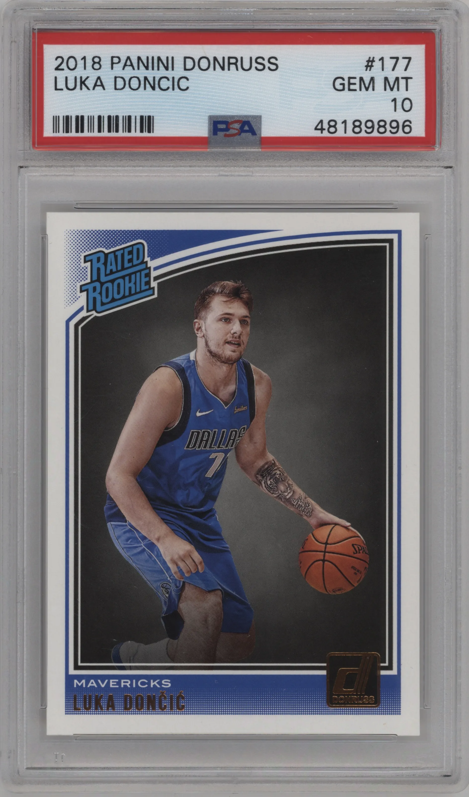 2018 Panini Donruss Rated Rookie Luka Doncic PSA 10