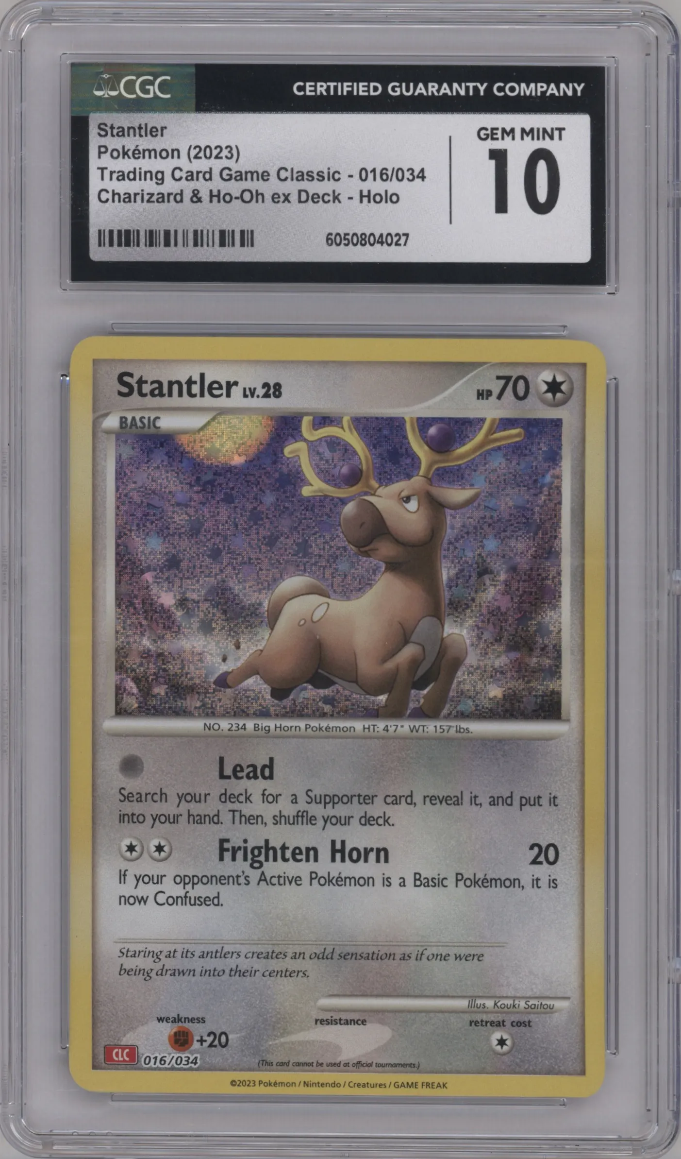 2023 Pokemon CLC Stantler #016 CGC 10