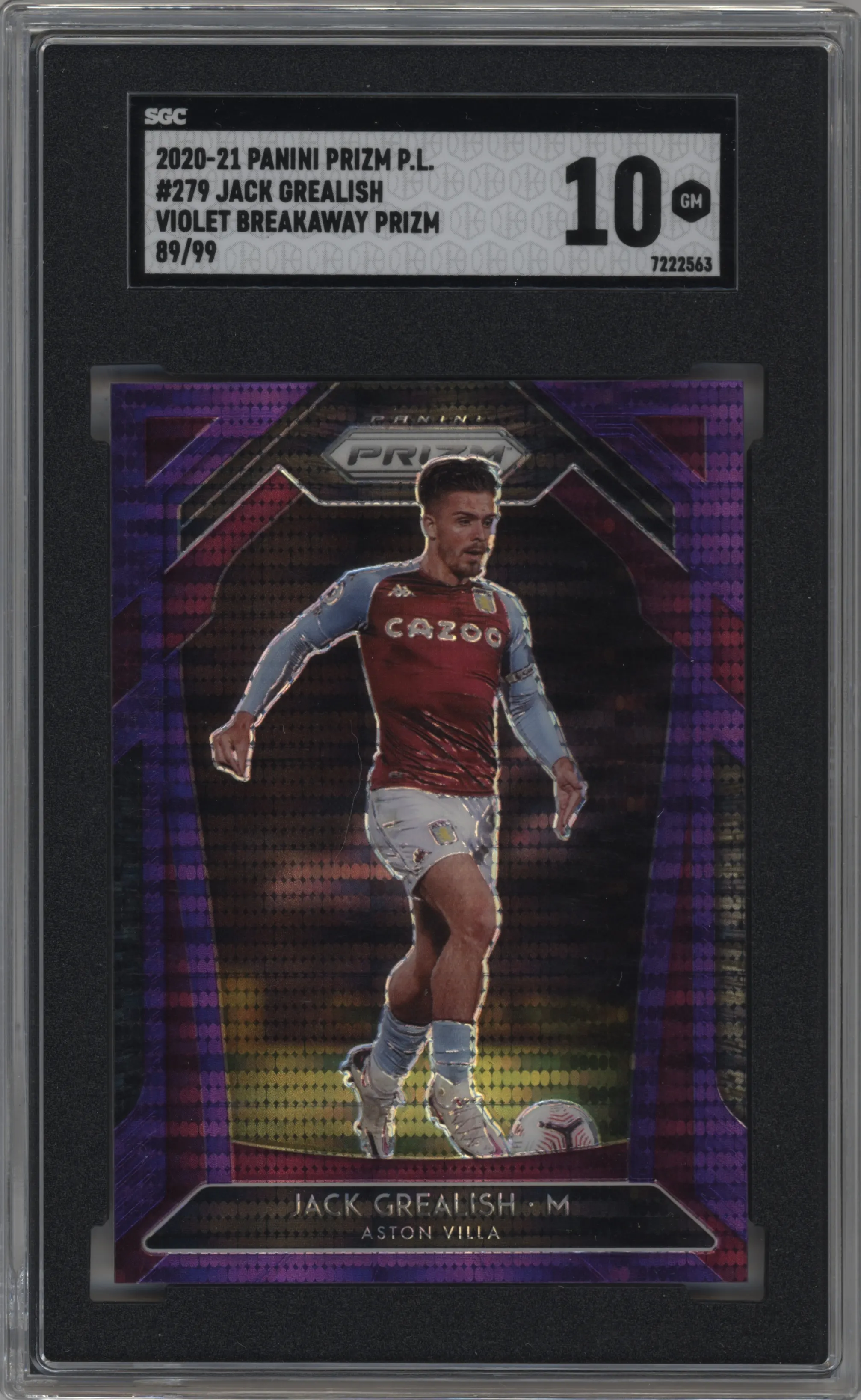 2020 Panini Prizm Premier League Jack Grealish Violet Breakaway #279 SGC 10