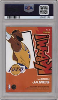 LeBron James from the 2024-25 Panini Revolution set graded by PSA and given an overall grade of 9.
