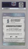 Julio Rodriguez from the 2021 Bowman’s Best set graded by PSA and given an overall grade of 10.