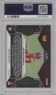 Jayden Daniels from the 2024 Panini Mosaic set featuring a Green Mosaic parallel graded by PSA and given an overall grade of 10.