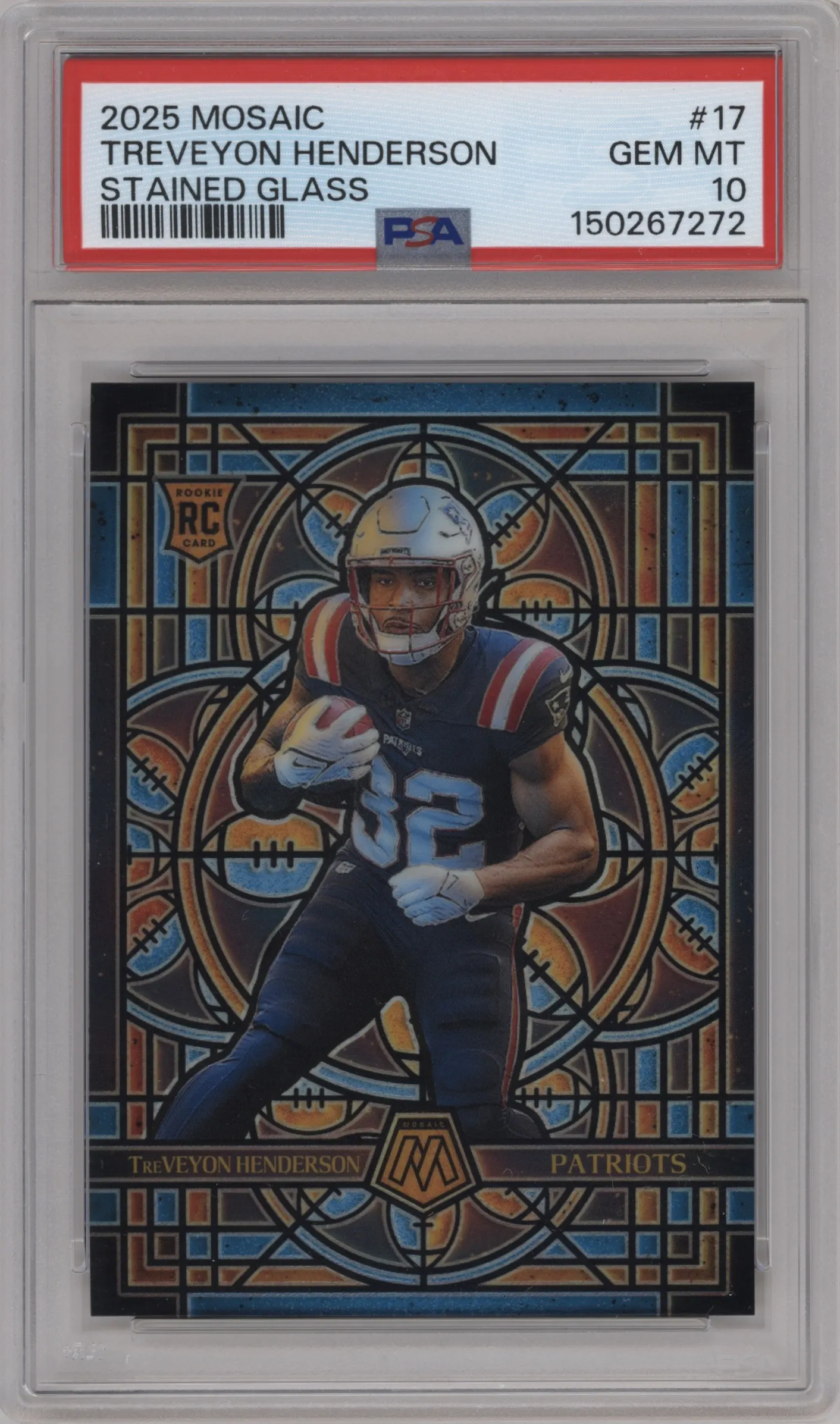 2025 Panini Mosaic Stained Glass TreVeyon Henderson #17 PSA 10