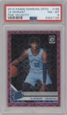 Ja Morant from the 2019-20 Panini Donruss Optic set featuring a Pink Velocity  parallel graded by PSA and given an overall grade of 8.