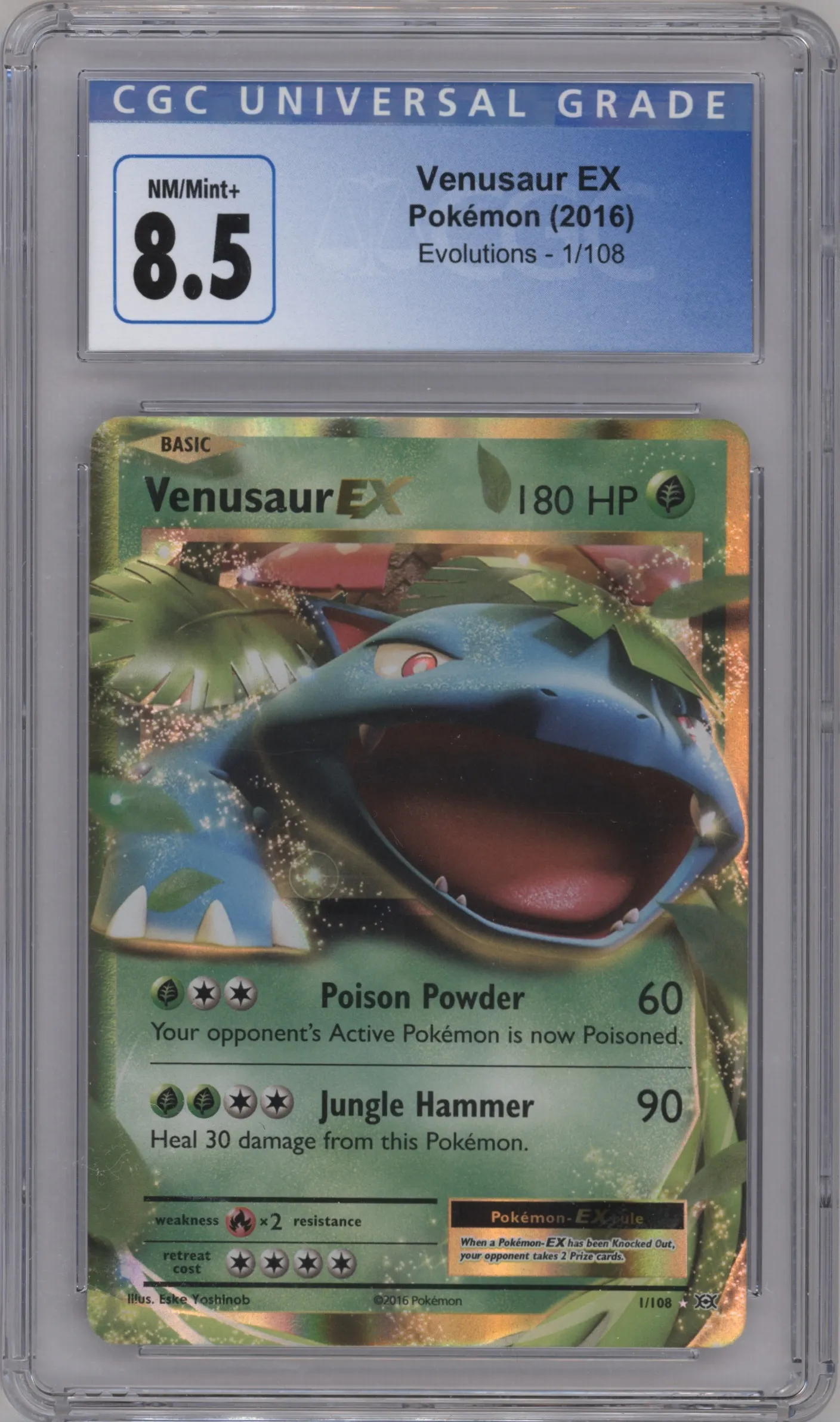 2016 Pokemon XY Evolutions Venusaur EX #1 CGC 8.5
