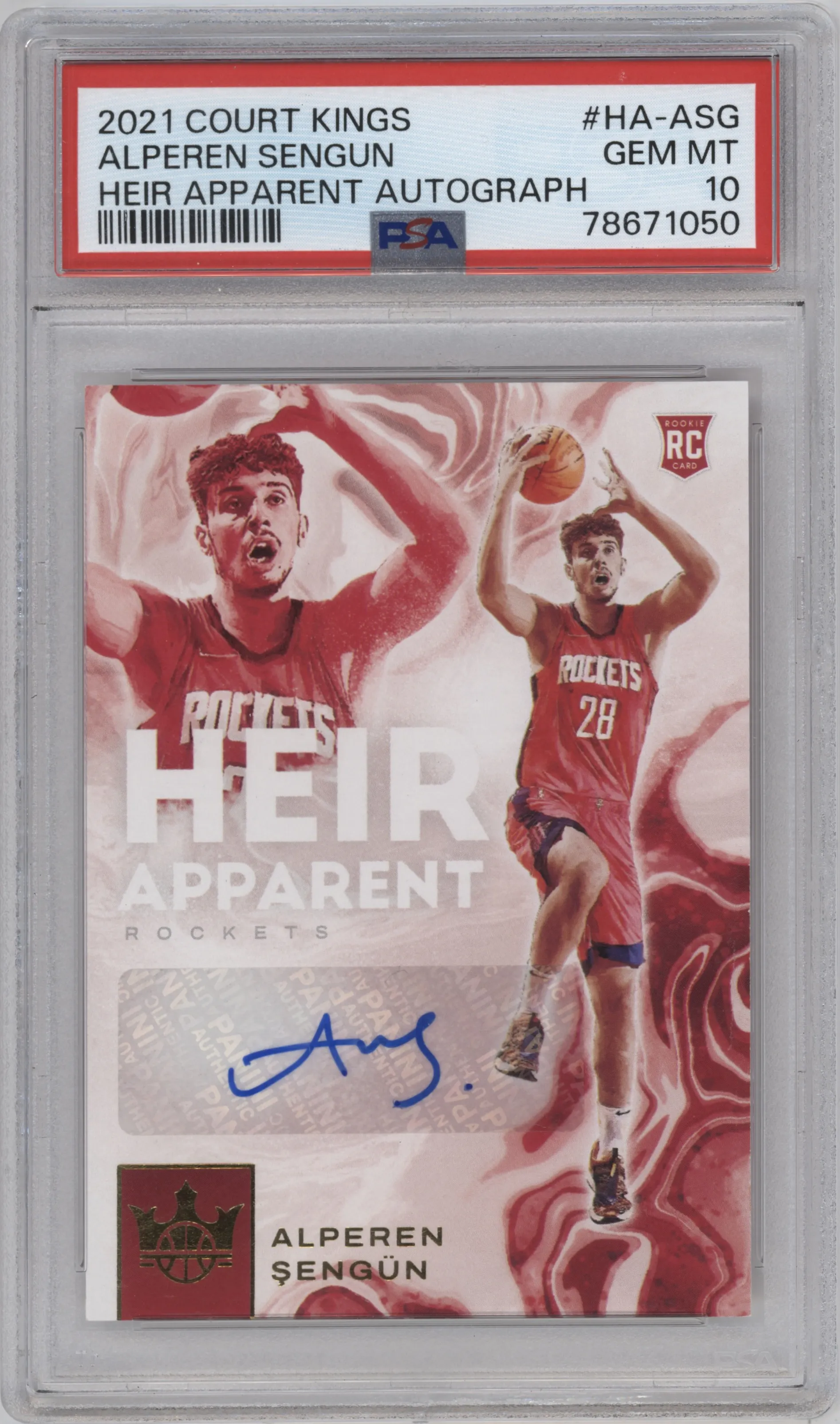2021 Panini Court Kings Heir Apparent Alperen Sengun #HA-ASG PSA 10