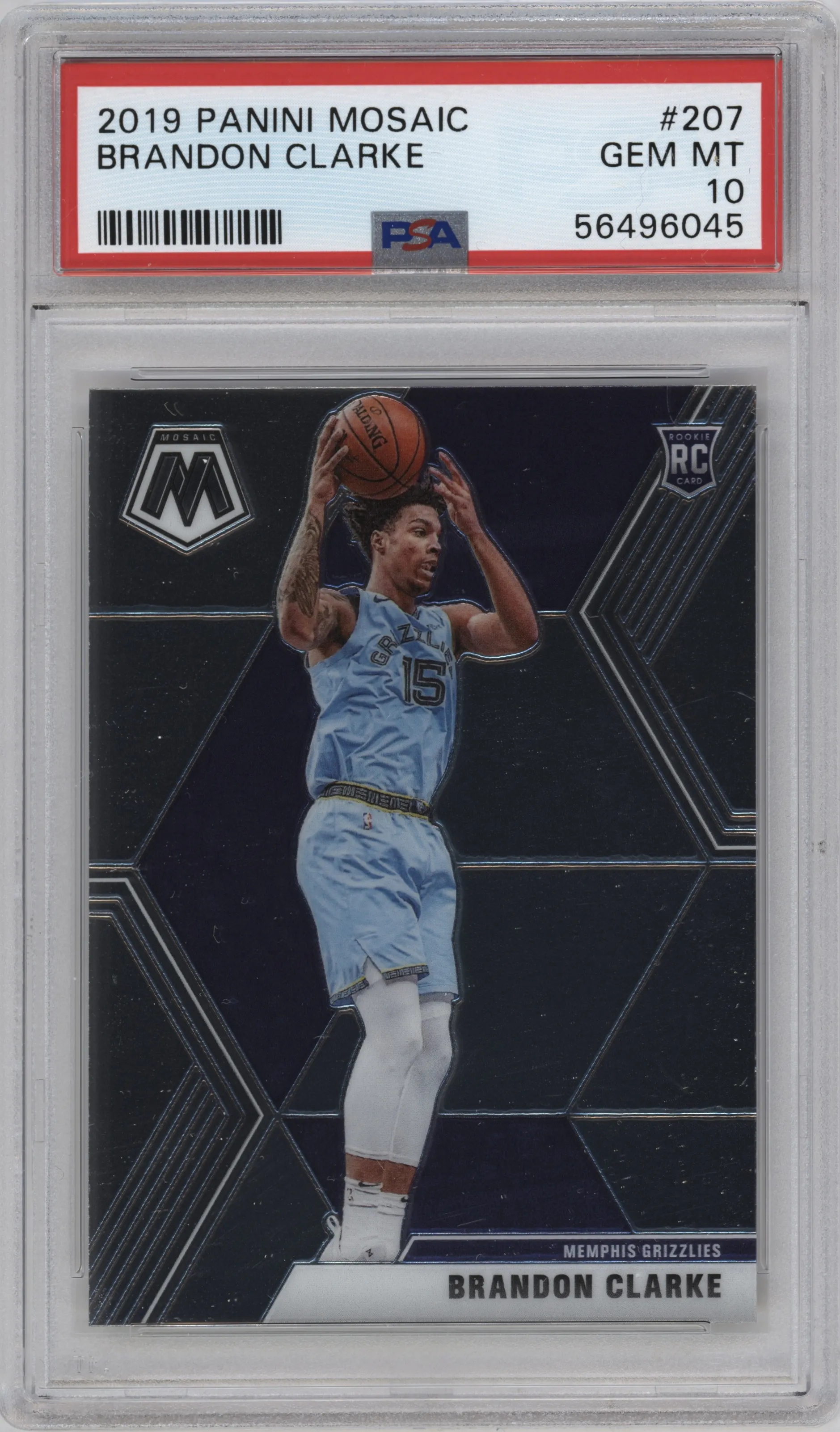 2019 Panini Mosaic Brandon Clarke #207 PSA 10