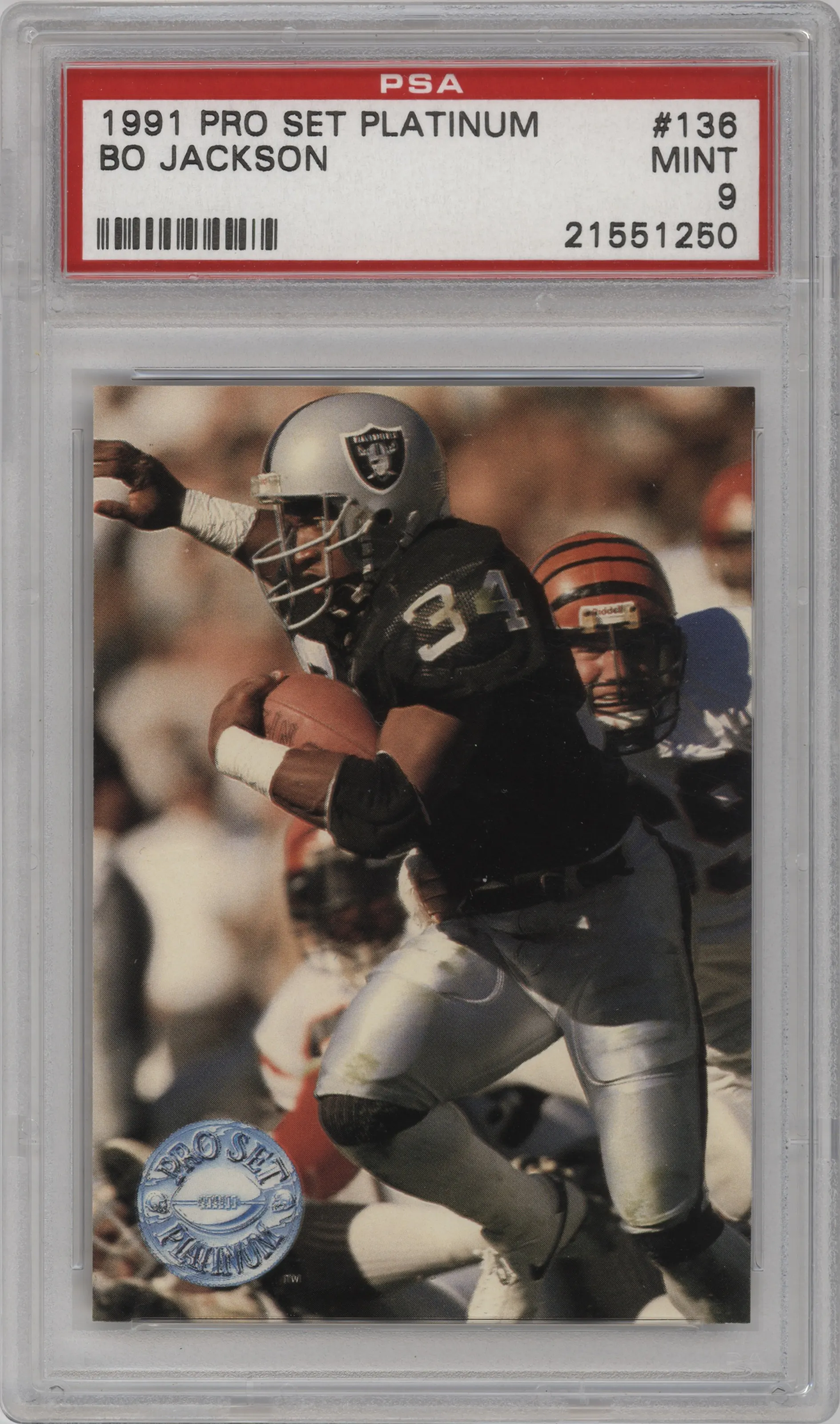 1991 Pro Set Platinum Bo Jackson #136 PSA 9
