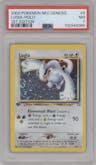 Lugia from the 2000 Pokemon Neo Genesis set graded by PSA and given an overall grade of 7.