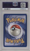 Hitmonlee from the 1999 Pokemon set graded by PSA and given an overall grade of 8.