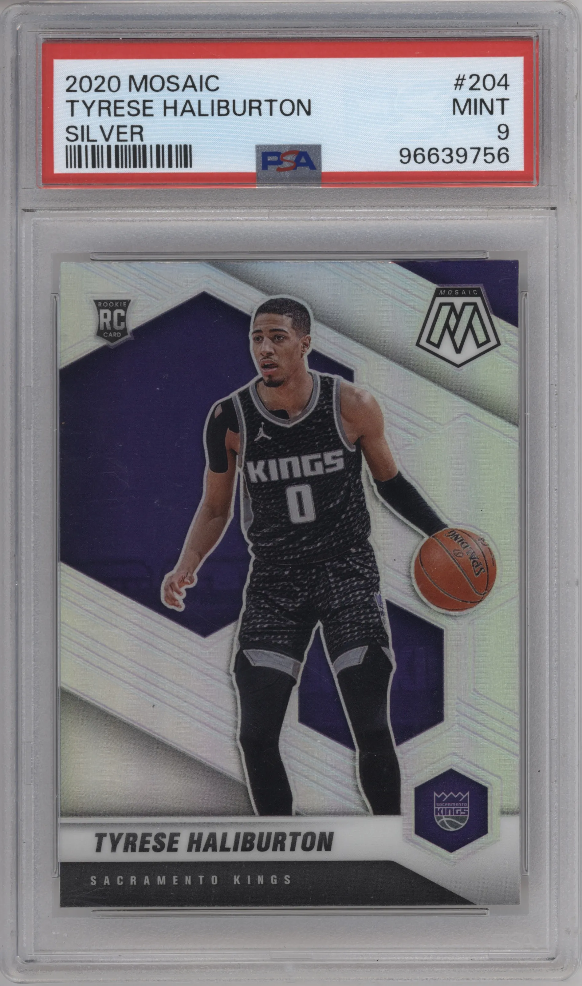 2020 Panini Mosaic Tyrese Haliburton Silver #204 PSA 9
