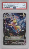 Jolteon VMAX from the 2021 Pokemon SWSH set featuring a Jolteon VMAX Premium Collection parallel graded by PSA and given an overall grade of 9.