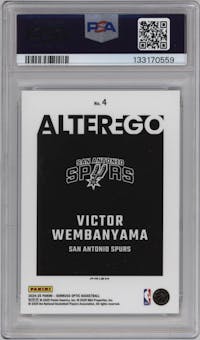 Victor Wembanyama from the 2024-25 Donruss Optic set graded by PSA and given an overall grade of 10.