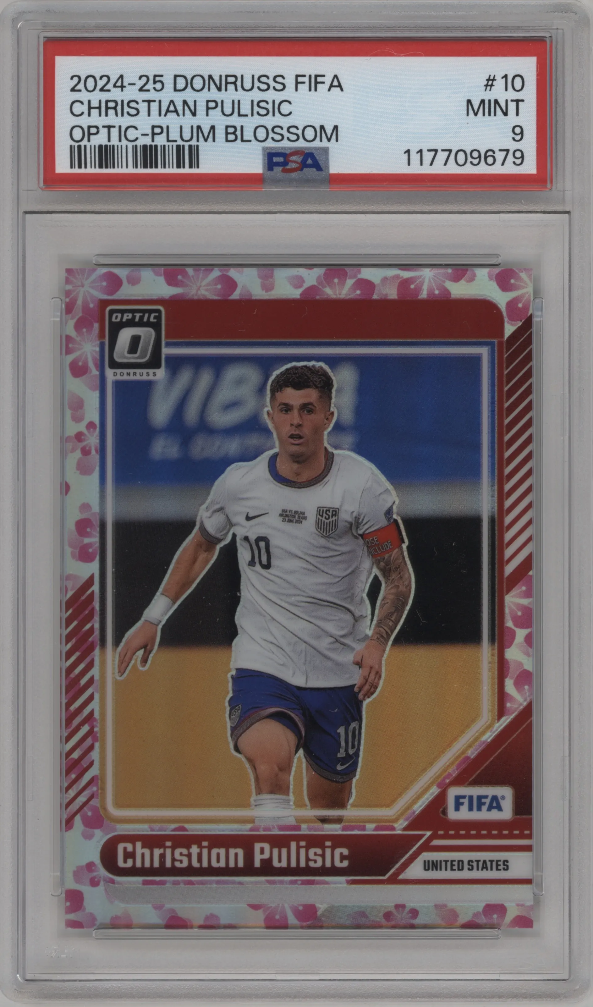 2024 Panini Donruss Optic Christian Pulisic Plum Blossom #10 PSA 9