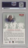 Terrell Suggs from the 2003 Topps Pristine set featuring a Refractor parallel graded by PSA and given an overall grade of 9.
