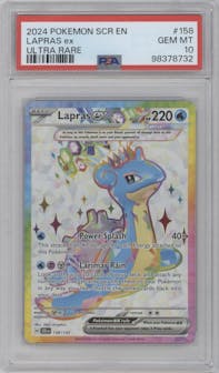 Lapras ex from the 2024 Pokemon SV set graded by PSA and given an overall grade of 10.
