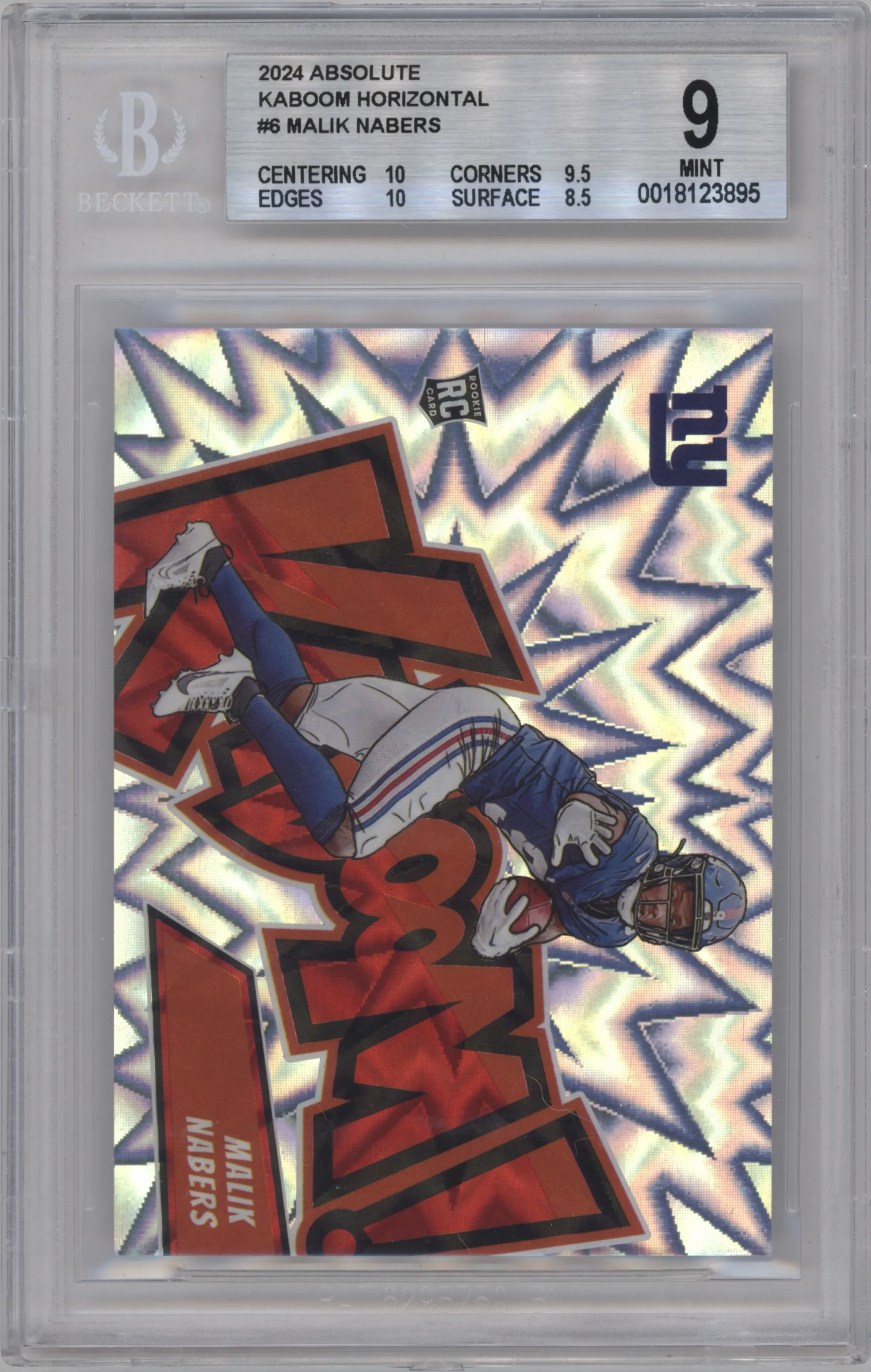 2024 Panini Absolute Kaboom Horizontal Malik Nabers #6 BGS 9