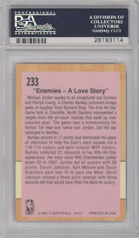 1991 All-Star Game from the 1991-92 Fleer set graded by PSA and given an overall grade of 10.