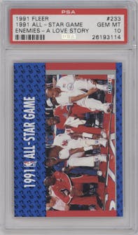 1991 All-Star Game from the 1991-92 Fleer set graded by PSA and given an overall grade of 10.