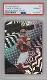 Jayden Daniels from the 2024 Donruss set graded by PSA and given an overall grade of 10.