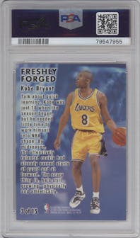 Kobe Bryant from the 1996-97 Fleer Metal  set graded by PSA and given an overall grade of 6.