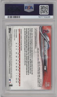 Shohei Ohtani from the 2018 Topps Chrome set graded by PSA and given an overall grade of 10.