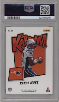Randy Moss from the 2024 Panini Absolute set graded by PSA and given an overall grade of 10.