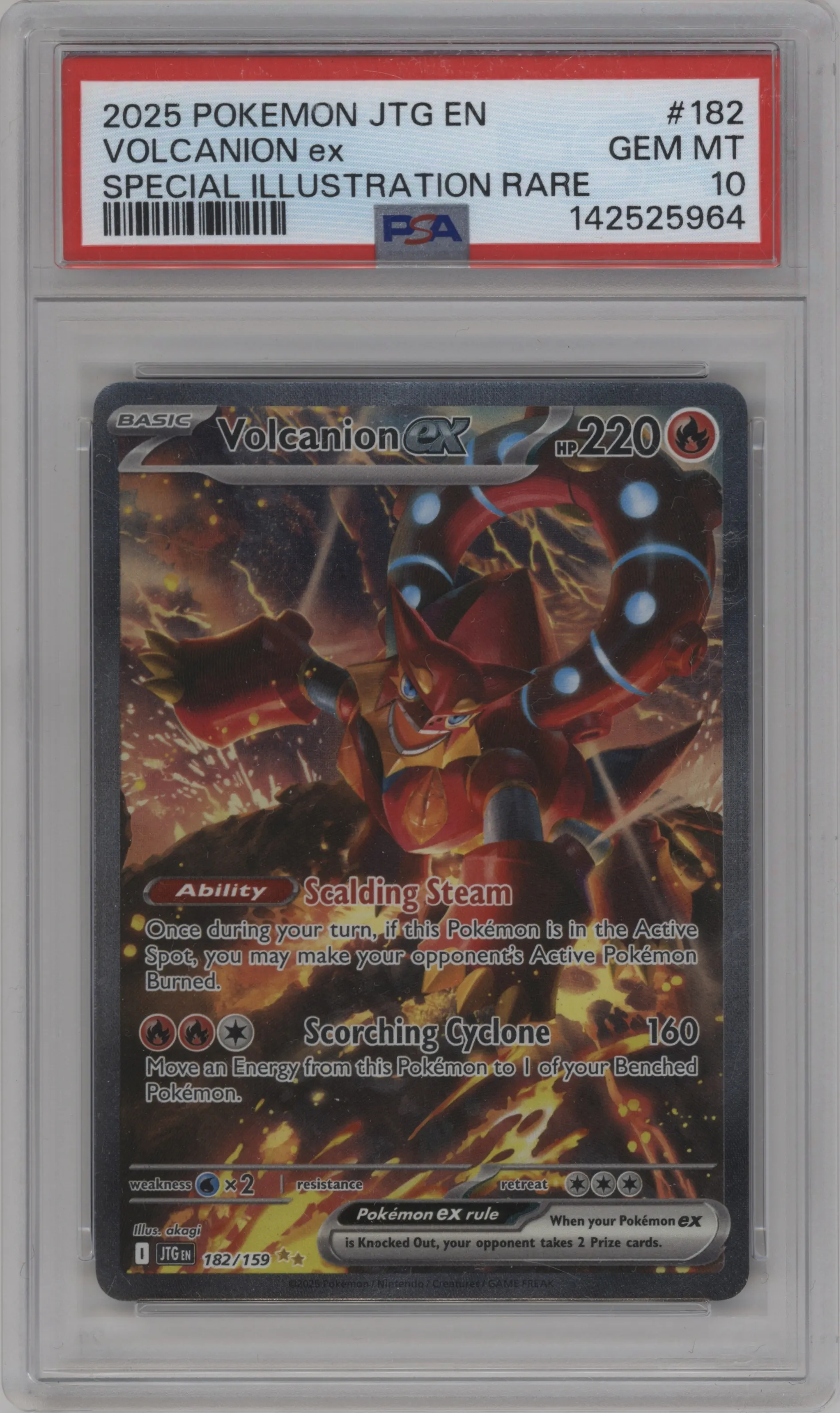 2025 Pokemon SV Journey Together Volcanion EX #182 PSA 10