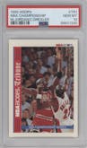 Michael Jordan/Clyde Drexler from the 1992-93 NBA Hoops set graded by PSA and given an overall grade of 10.