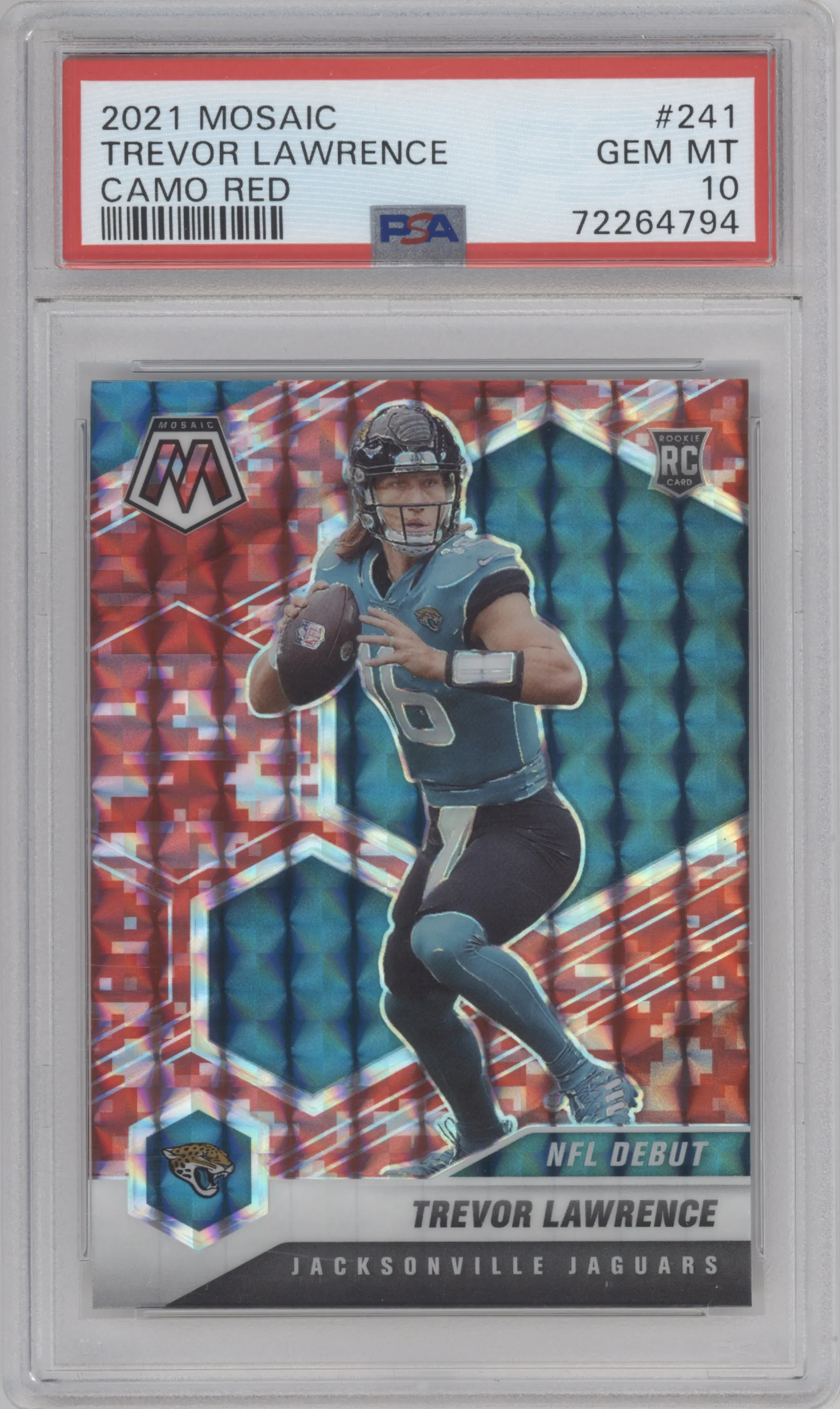 2021 Panini Mosaic Trevor Lawrence Red Camo PSA 10