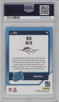 Bo Nix from the 2024 Donruss set graded by PSA and given an overall grade of 10.