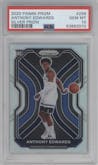 Anthony Edwards from the 2020-21 Panini Prizm set featuring a Silver Prizm parallel graded by PSA and given an overall grade of 10.
