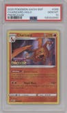 Charizard from the 2020 Pokemon SWSH set featuring a Prerelease Promo parallel graded by PSA and given an overall grade of 10.