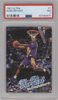 Kobe Bryant from the 1997-98 Fleer Ultra set graded by PSA and given an overall grade of 7.