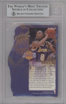 Kobe Bryant from the 1997-98 Fleer set graded by Beckett and given an overall grade of 8.5.