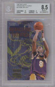 Kobe Bryant from the 1997-98 Fleer set graded by Beckett and given an overall grade of 8.5.