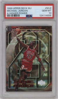 Michael Jordan from the 1999-00 Upper Deck set graded by PSA and given an overall grade of 10.