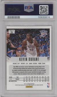 Kevin Durant from the 2012-13 Panini Prizm set graded by PSA and given an overall grade of 10.