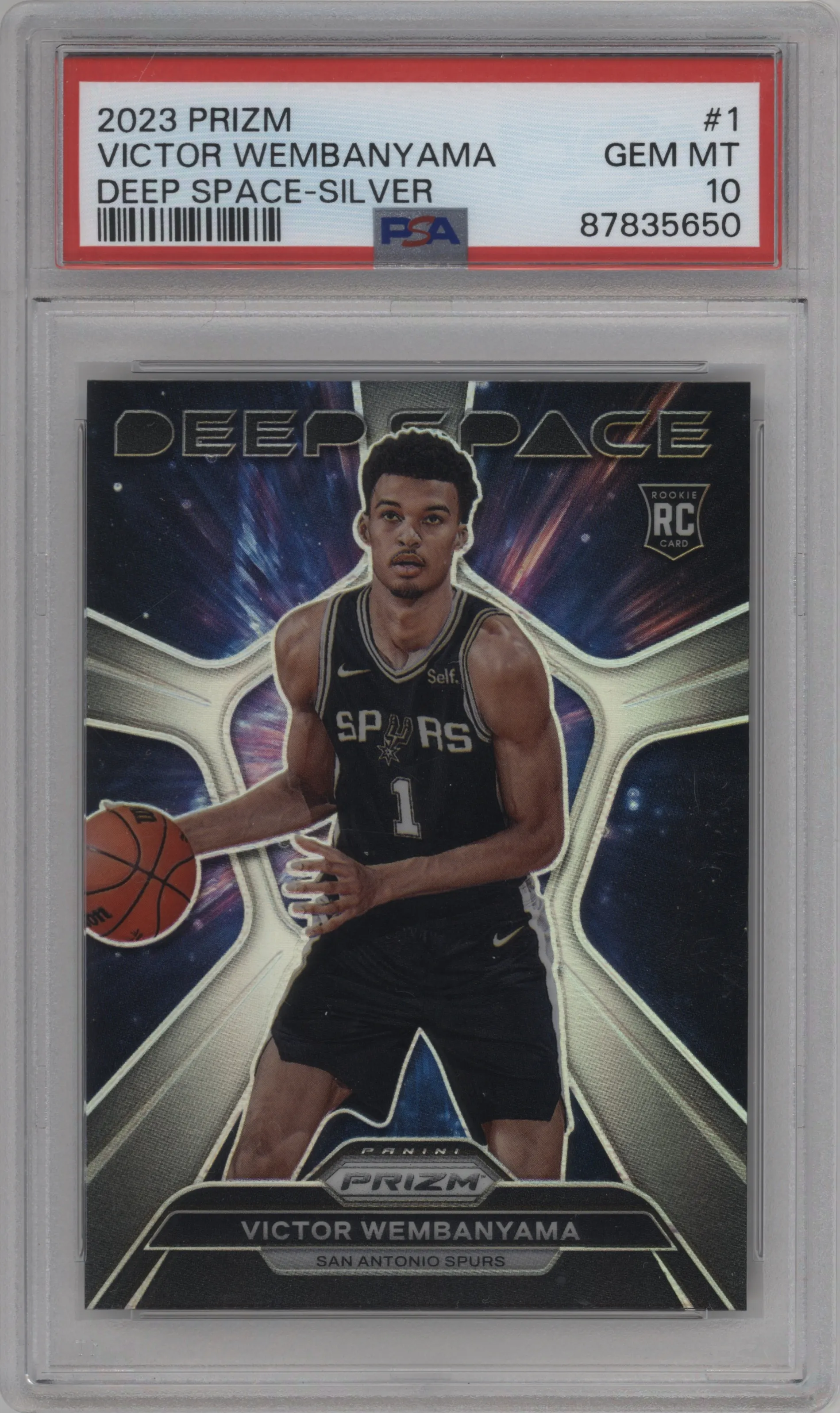 2023 Panini Prizm Deep Space Victor Wembanyama Silver Prizm #1 PSA 10