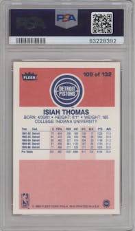 Isiah Thomas from the 1986-87 Fleer set graded by PSA and given an overall grade of 9.