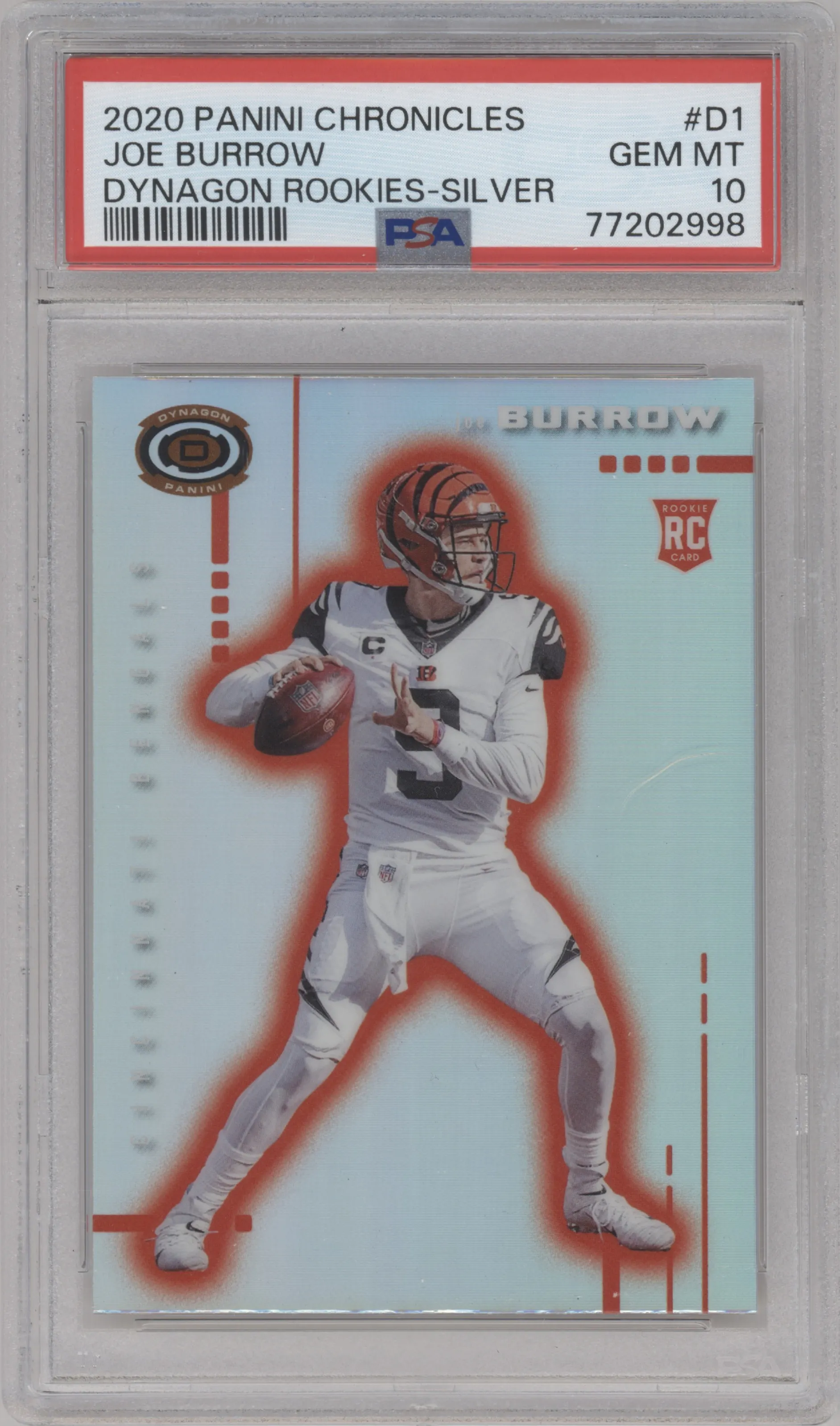 2020 Panini Chronicles Dynagon Joe Burrow Silver #D-1 PSA 10