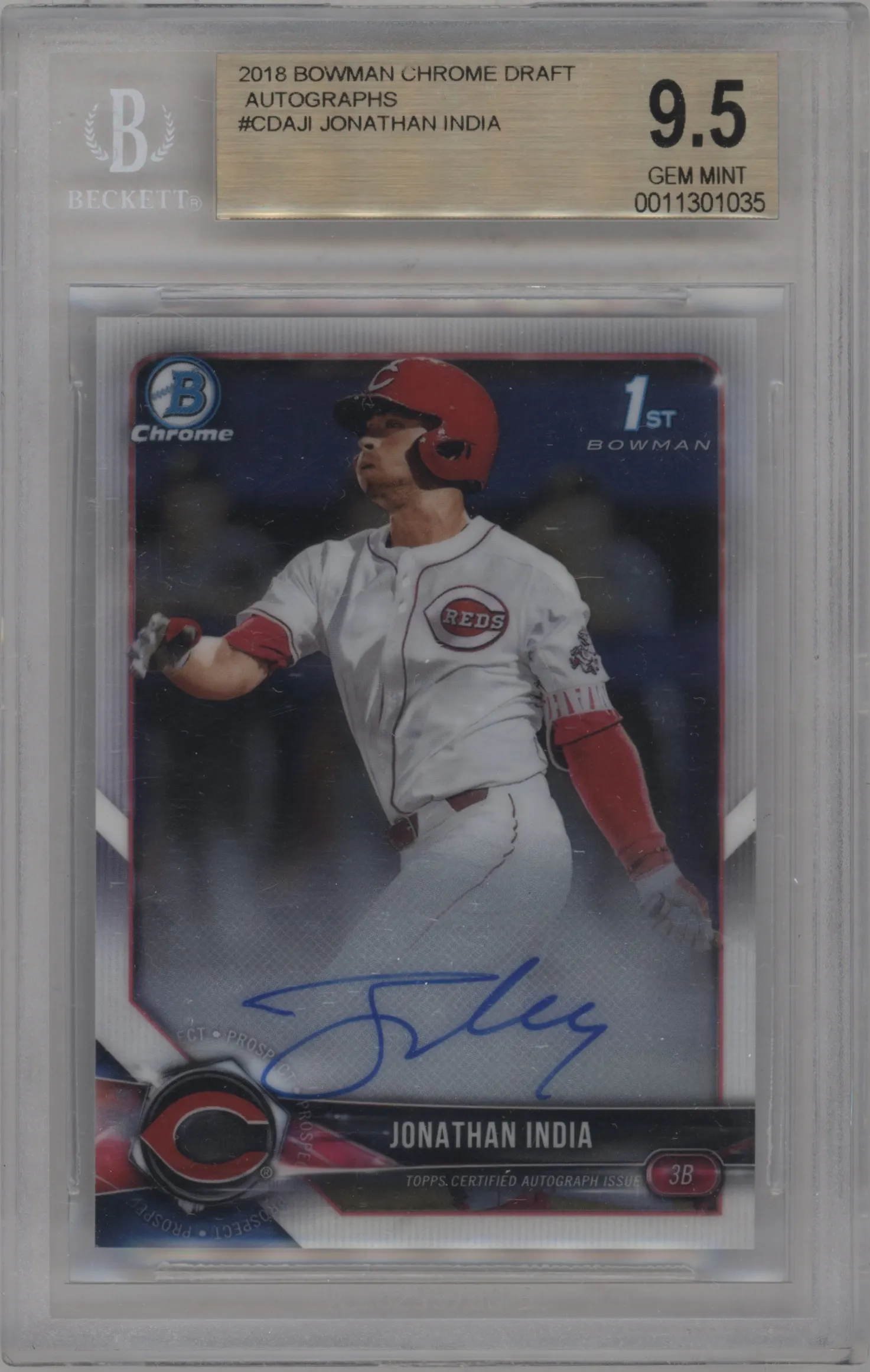 2018 Bowman Draft Chr.DP Auto Jonathan India BGS 9.5