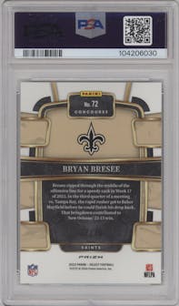 Bryan Bresee from the 2023 Panini Select set featuring a Dragon Scale parallel graded by PSA and given an overall grade of 10.