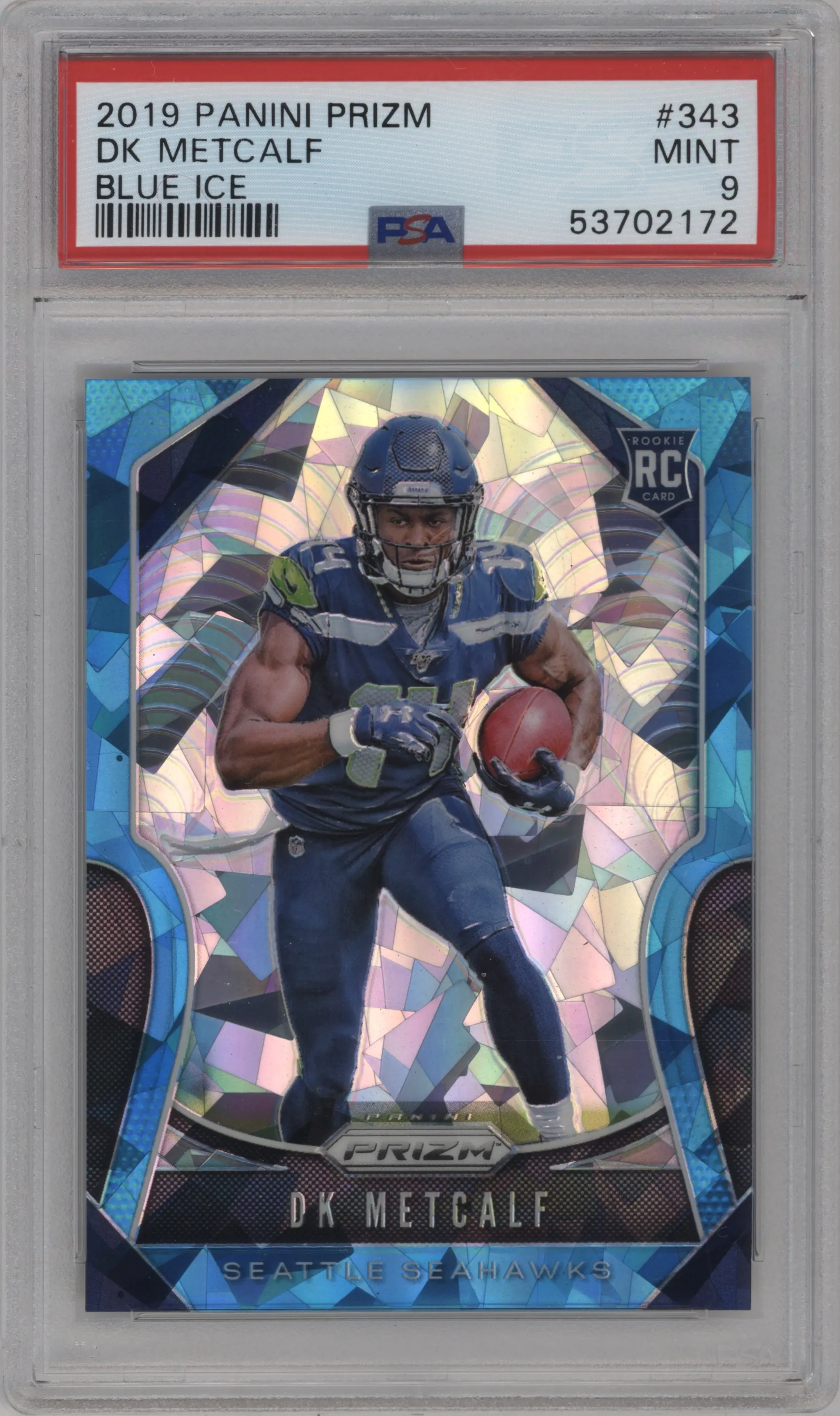 2019 Panini Prizm DK Metcalf Blue Ice PSA 9