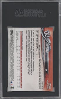 Juan Soto from the 2018 Topps Update set graded by SGC and given an overall grade of 9.5.