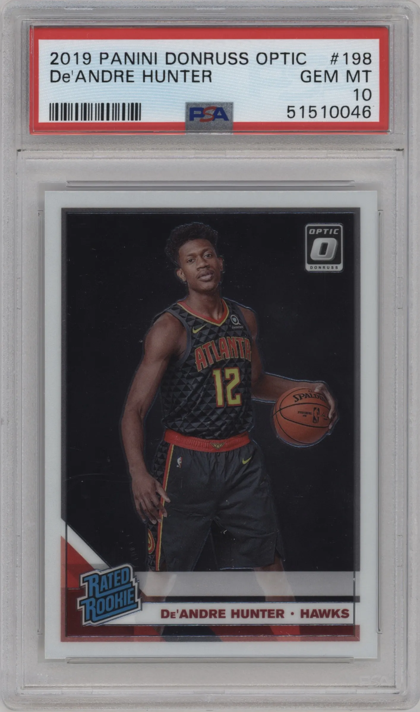 2019 Panini Donruss Optic Rated Rookie De'Andre Hunter PSA 10