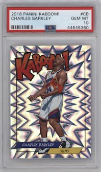 Charles Barkley from the 2018 Panini Kaboom Rewards Multi-Sport set graded by PSA and given an overall grade of 10.
