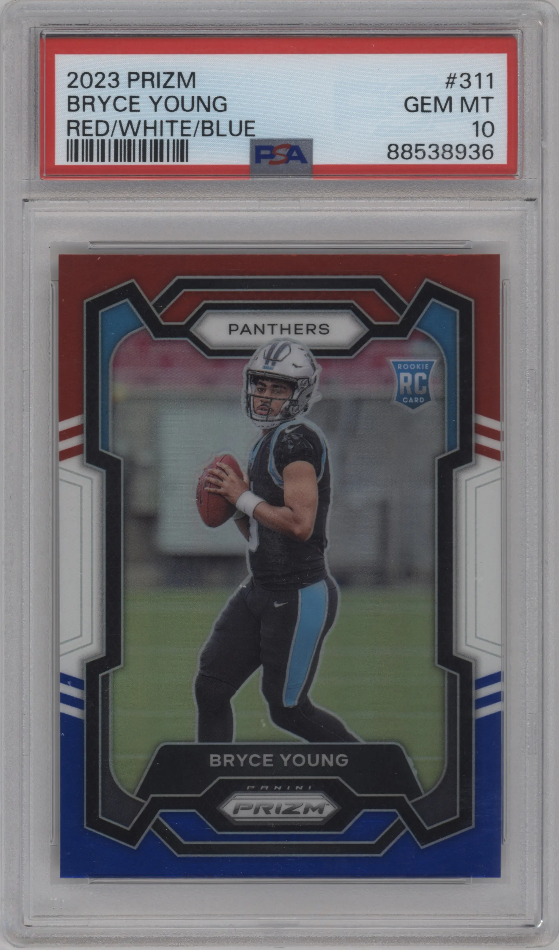 2023 Panini Prizm Bryce Young Red/White/Blue #311 PSA 10