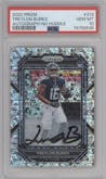 Treylon Burks from the 2022 Panini Prizm set featuring a No Huddle parallel graded by PSA and given an overall grade of 10.