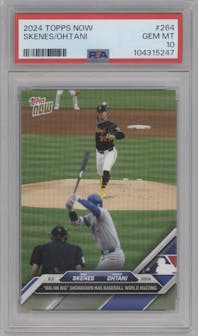 Paul Skenes/Shohei Ohtani  from the 2024 Topps Now set graded by PSA and given an overall grade of 10.